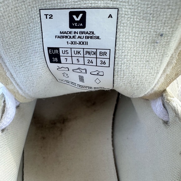 Veja Women's Campo Leather White/Grey Sneakers Shoes, sz 7 - Picture 12 of 12